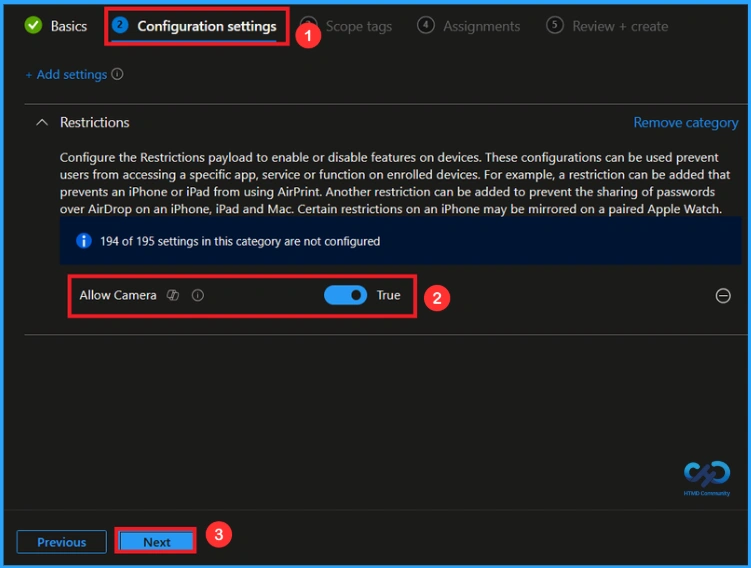 How to Restrict Camera Access on Supervised iOS Devices using Intune - Fig.4