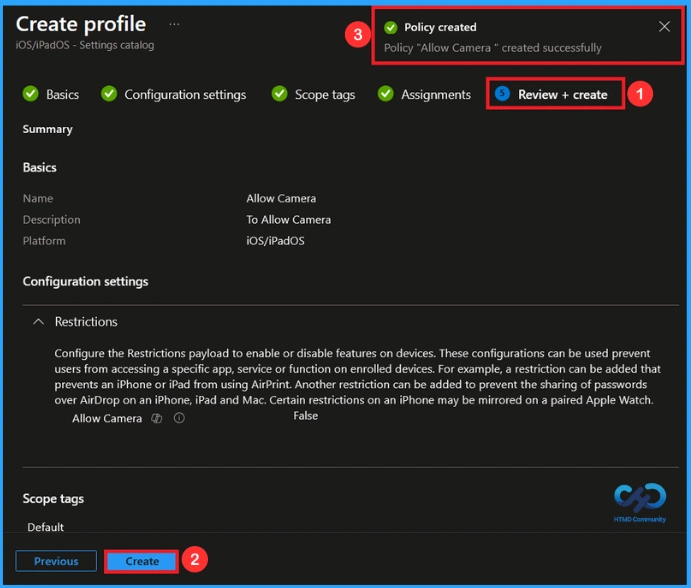 How to Restrict Camera Access on Supervised iOS Devices using Intune - Fig.8