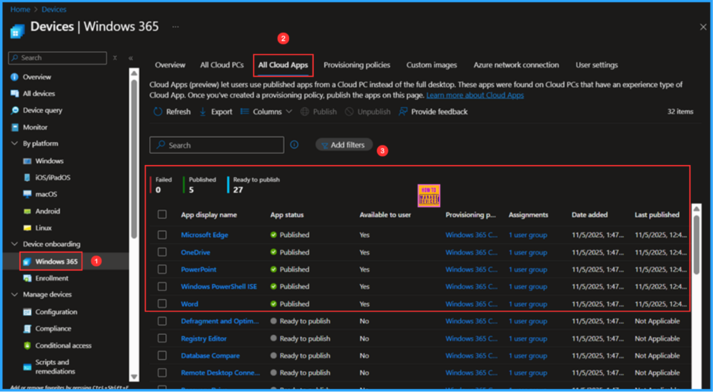 How to Set Up Windows 365 Cloud Apps Using Microsoft Intune 12 How to Set Up Windows 365 Cloud Apps Using Microsoft Intune. Fig. 12