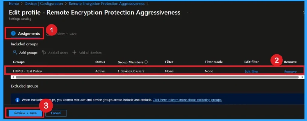 Improve Device Security and Reduce Malicious IP Access with Remote Encryption Protection Aggressiveness Policy using Intune 9 Improve Device Security and Reduce Malicious IP Access with Remote Encryption Protection Aggressiveness Policy using Intune -Fig.9