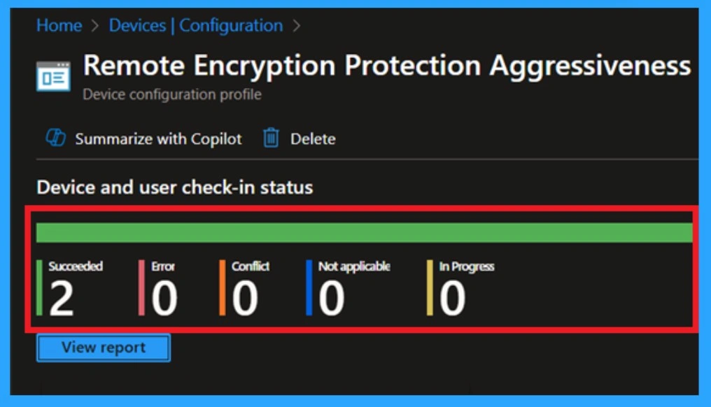 Improve Device Security and Reduce Malicious IP Access with Remote Encryption Protection Aggressiveness Policy using Intune 8 Improve Device Security and Reduce Malicious IP Access with Remote Encryption Protection Aggressiveness Policy using Intune -Fig.8