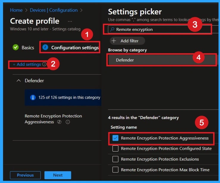 Improve Device Security and Reduce Malicious IP Access with Remote Encryption Protection Aggressiveness Policy using Intune 3 Improve Device Security and Reduce Malicious IP Access with Remote Encryption Protection Aggressiveness Policy using Intune -Fig.3