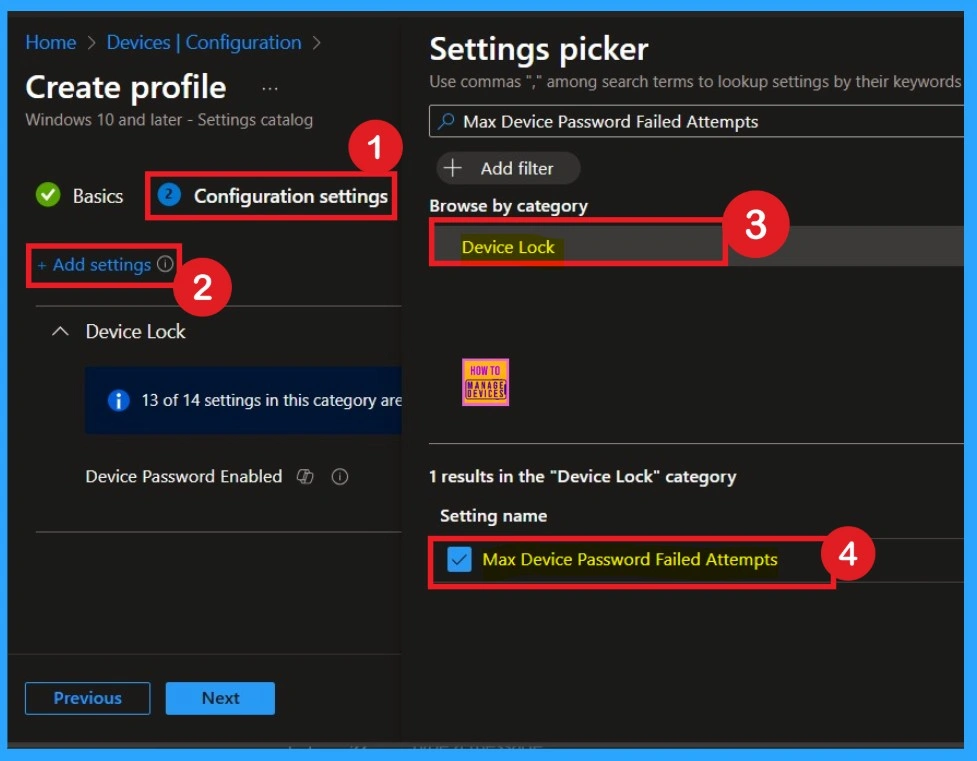 Max Failed Password Attempts Configuration using Intune Policy 5 Max Failed Password Attempts Configuration using Intune Policy -Fig.5