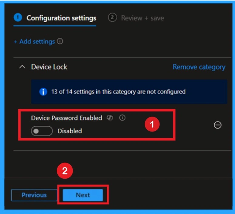 Max Failed Password Attempts Configuration using Intune Policy 4 Max Failed Password Attempts Configuration using Intune Policy -Fig.4