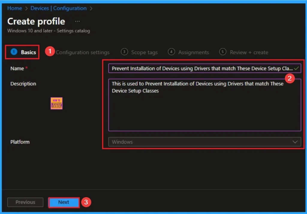 Prevent Installation of Devices using Drivers that Match these Device Setup Classes using Intune - Fig.3
