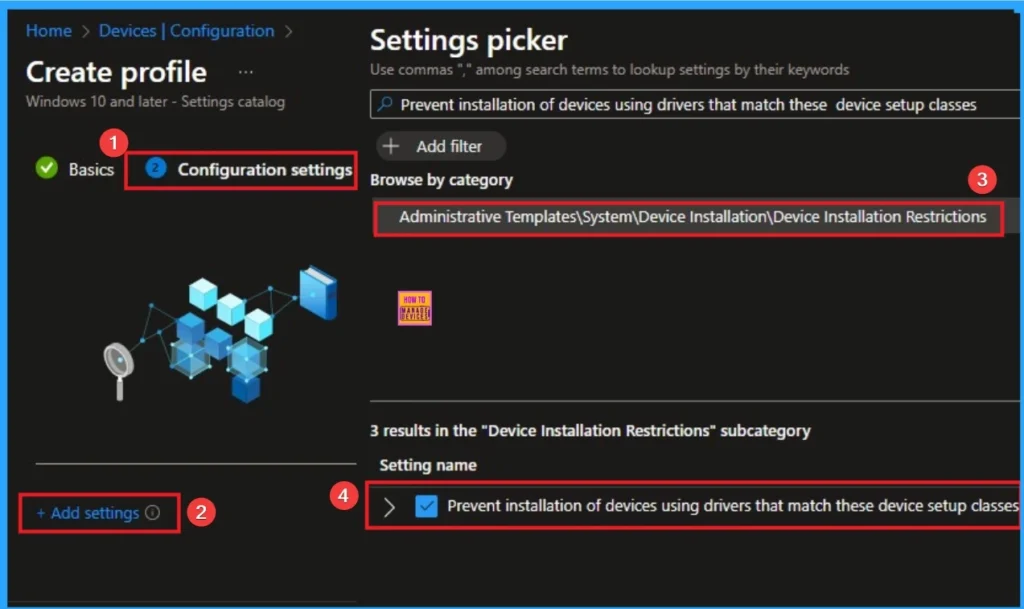 Prevent Installation of Devices using Drivers that Match these Device Setup Classes using Intune - Fig.4