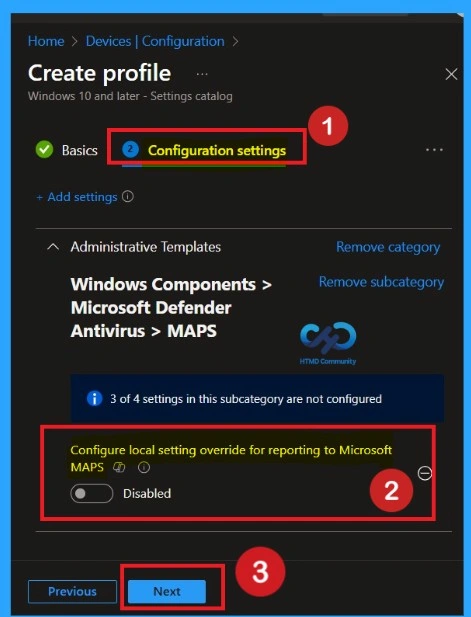 Maintaining Enterprise Control Over Defender MAPS Reporting using Intune Policy -Fig.5