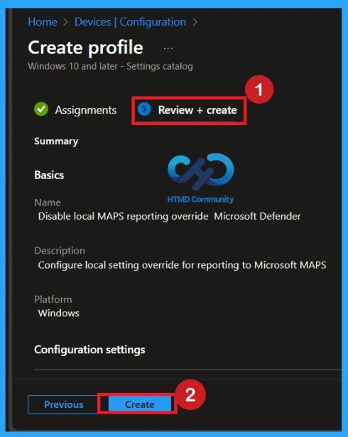 Maintaining Enterprise Control Over Defender MAPS Reporting using Intune Policy -Fig.9