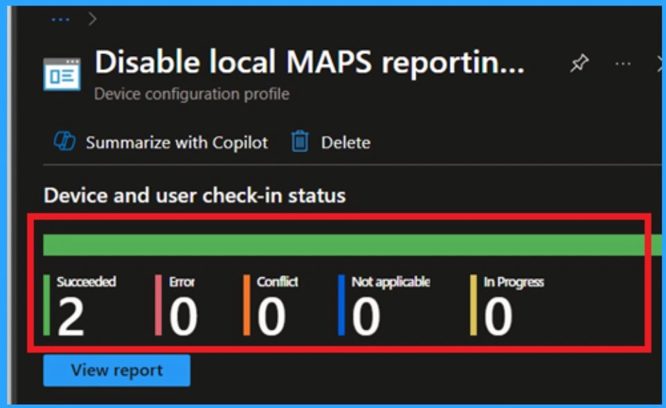 Maintaining Enterprise Control Over Defender MAPS Reporting using Intune Policy -Fig.10