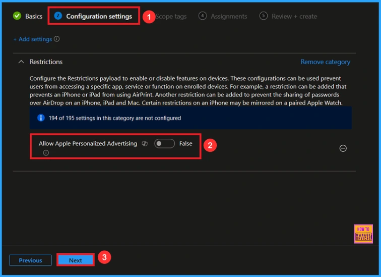 Protecting Apple Users from Personalized Ad Tracking Risks using Intune 5 Protecting Apple Users from Personalized Ad Tracking Risks using Intune - Fig.5