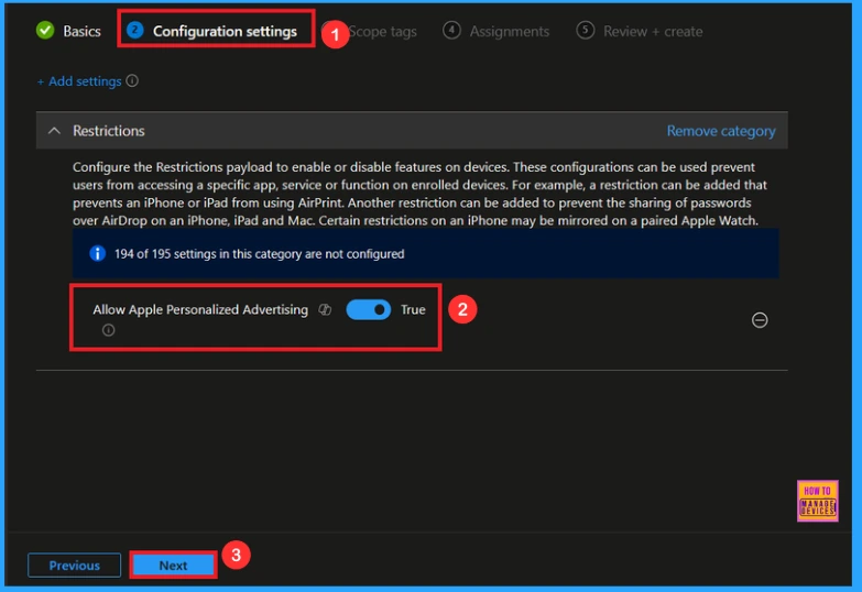 Protecting Apple Users from Personalized Ad Tracking Risks using Intune 4 Protecting Apple Users from Personalized Ad Tracking Risks using Intune - Fig.4