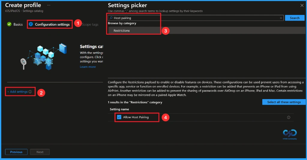 Restrict Host Pairing for Better iOS Device Security using Intune - Fig.3