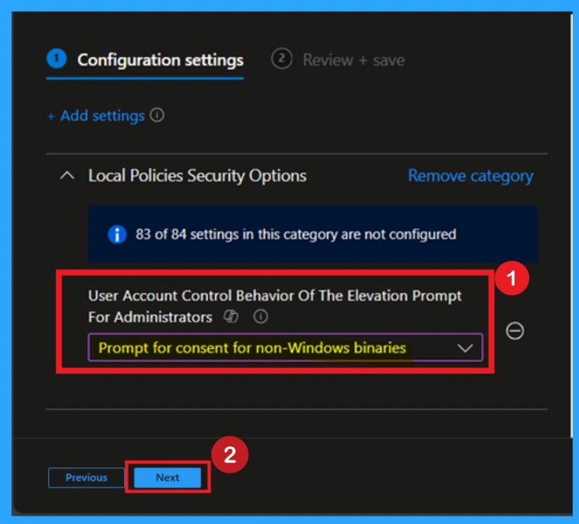 Enhancing System Security by Configuring UAC Elevation Prompts using Intune policy -Fig.5