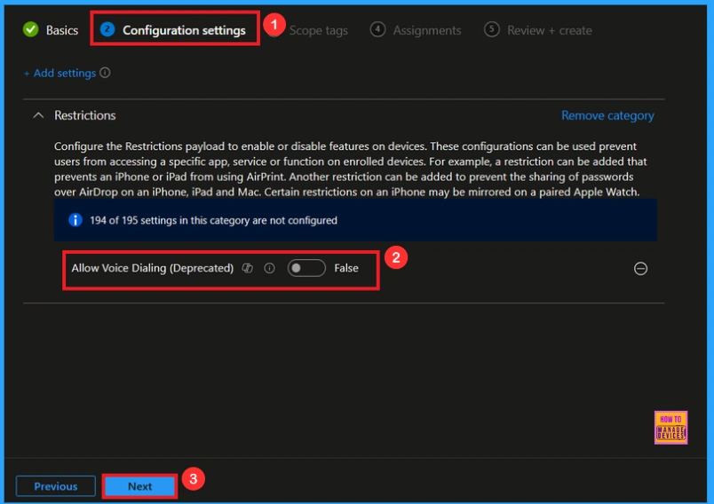 Secure iOS Devices by Blocking Call Initiation using Intune - Fig.5