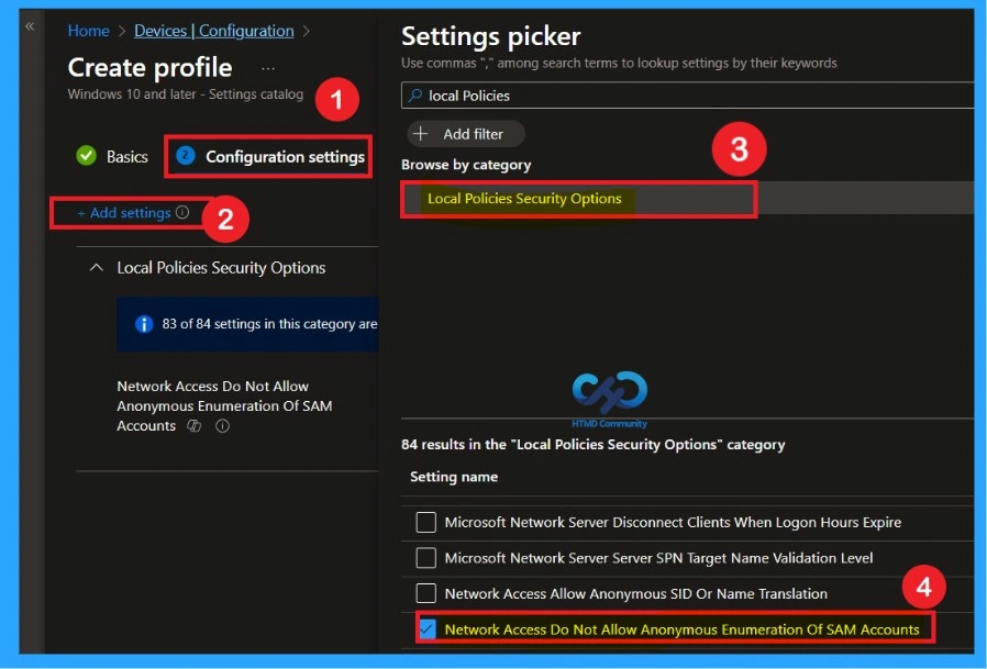 Strengthening Windows Security by Disabling Anonymous SAM Enumeration using Intune Policy -Fig.4
