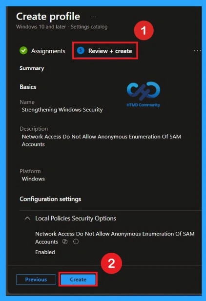 Strengthening Windows Security by Disabling Anonymous SAM Enumeration using Intune Policy -Fig.9