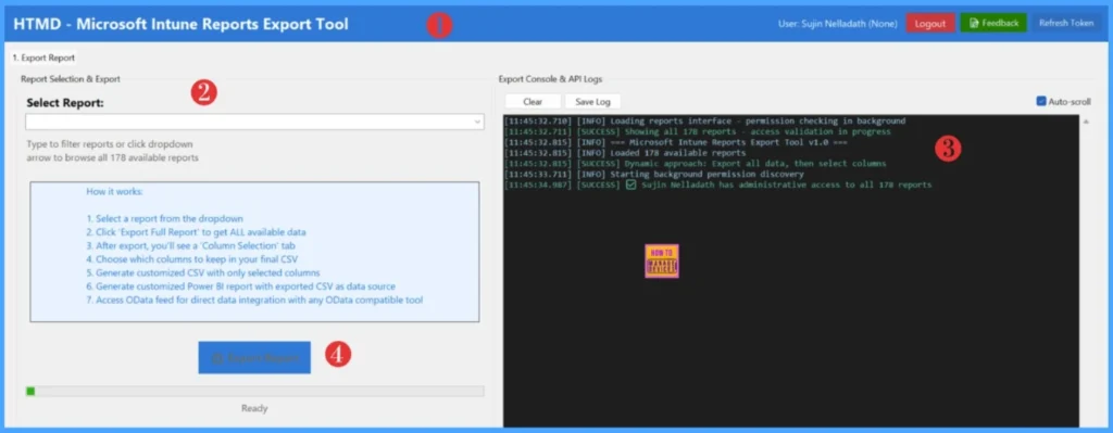 HTMD Community Free Python Intune Tool | HTMD - Microsoft Intune Reports Export Tool v1.0. 4 HTMD Community Free Python Intune Tool | HTMD - Microsoft Intune Reports Export v1.0 Tool. Fig-04