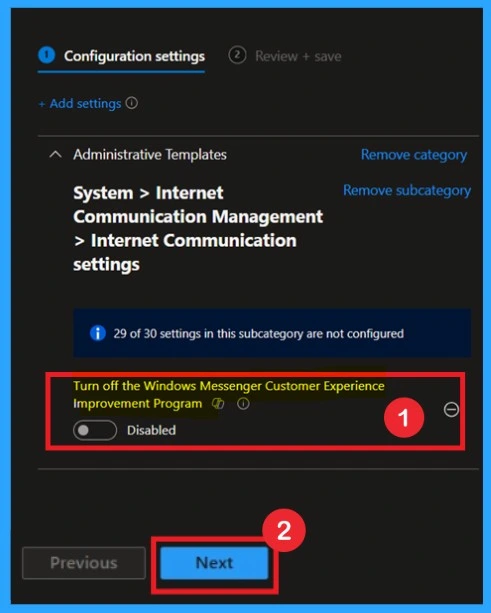 Turn Off Customer Experience Improvement Program to Prevent Enterprise Data Sharing using Intune Policy 5 Turn Off Customer Experience Improvement Program to Prevent Enterprise Data Sharing using Intune Policy- Fig.5
