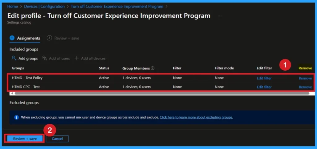 Turn Off Customer Experience Improvement Program to Prevent Enterprise Data Sharing using Intune Policy 11 Turn Off Customer Experience Improvement Program to Prevent Enterprise Data Sharing using Intune Policy- Fig.12
