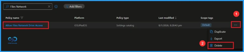 Block Network Drive Access in iOS Files App using Intune 12 Block Network Drive Access in iOS Files App using Intune - Fig.11
