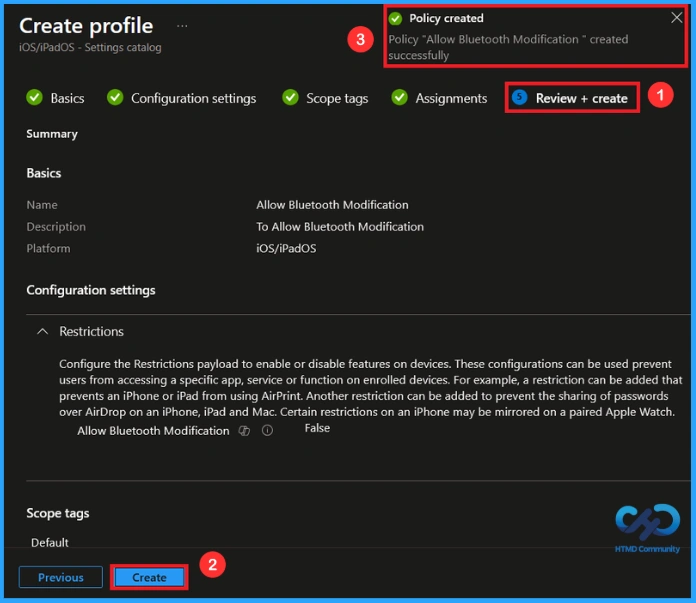 Controlling Bluetooth Access on Supervised iPhones and iPads using Intune 9 Controlling Bluetooth Access on Supervised iPhones and iPads using Intune - Fig.8