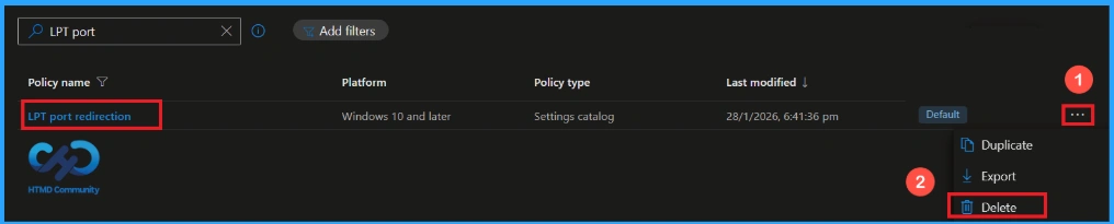 Controlling LPT Port Redirection in Remote Desktop using Intune 12 Controlling LPT Port Redirection in Remote Desktop using Intune - Fig.11