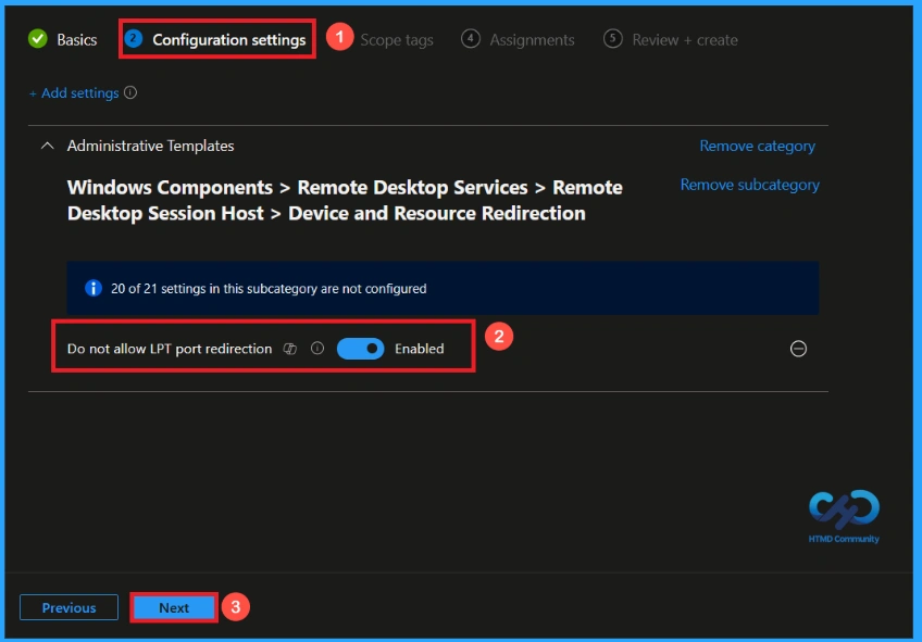 Controlling LPT Port Redirection in Remote Desktop using Intune 5 Controlling LPT Port Redirection in Remote Desktop using Intune - Fig.4