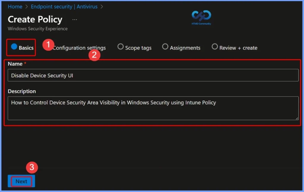 How to Control Device Security Area Visibility in Windows Security using Intune Policy - Fig.2