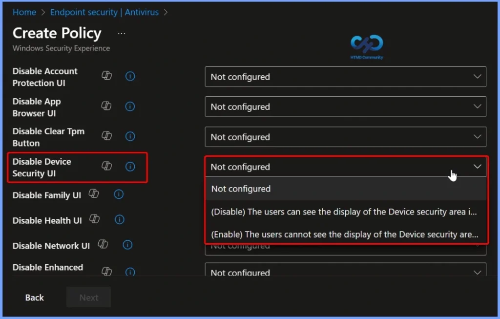 How to Control Device Security Area Visibility in Windows Security using Intune Policy - Fig.3