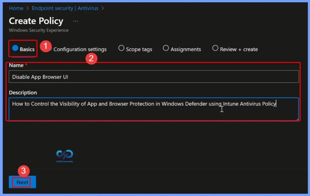 How to Control the Visibility of App and Browser Protection in Windows Defender using Intune Antivirus Policy 4 How to Control the Visibility of App and Browser Protection in Windows Defender using Intune Antivirus Policy - Fig.3