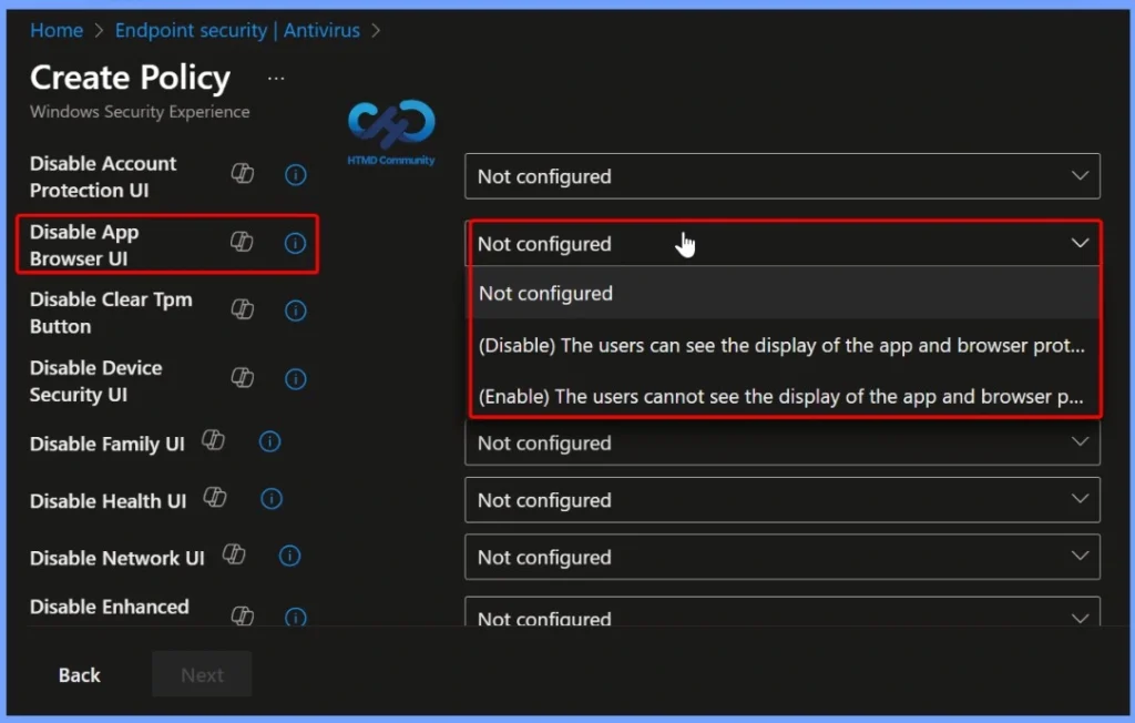 How to Control the Visibility of App and Browser Protection in Windows Defender using Intune Antivirus Policy 5 How to Control the Visibility of App and Browser Protection in Windows Defender using Intune Antivirus Policy - Fig.4