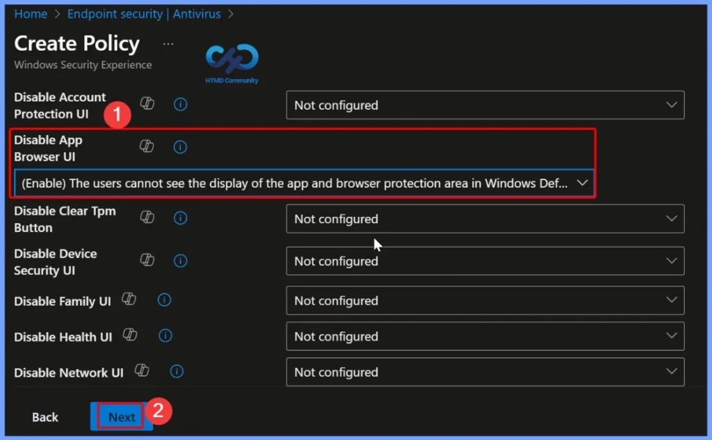 How to Control the Visibility of App and Browser Protection in Windows Defender using Intune Antivirus Policy 6 How to Control the Visibility of App and Browser Protection in Windows Defender using Intune Antivirus Policy - Fig.5