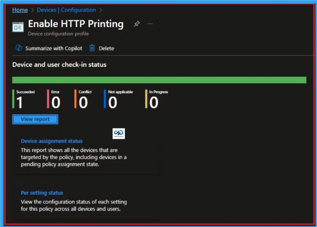 Disable Client Computer Printing Over both HTTP and HTTPS using Intune - Fig.10