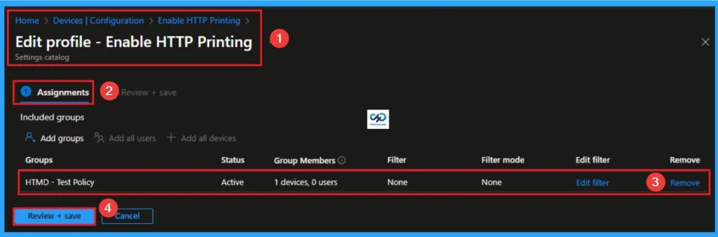 Disable Client Computer Printing Over both HTTP and HTTPS using Intune - Fig.12