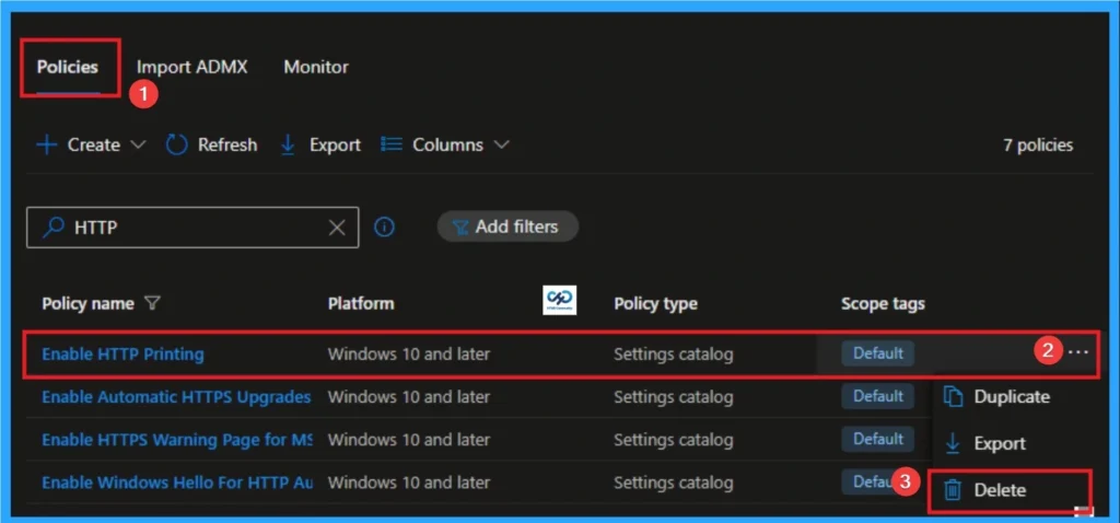 Disable Client Computer Printing Over both HTTP and HTTPS using Intune - Fig.13