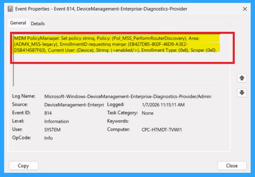 Disabling Internet Router Discovery for Better Network Safety using Intune Policy 11 Disabling Internet Router Discovery for Better Network Safety using Intune Policy-Fig.10
