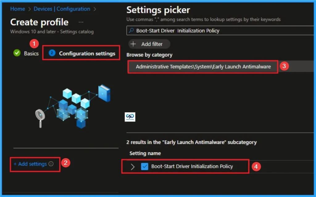 Enable Boot-Start Driver Initialization Policy to Reduce Impact of malware in Systems using Intune - Fig.4