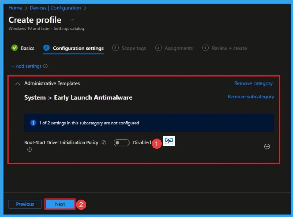 Enable Boot-Start Driver Initialization Policy to Reduce Impact of malware in Systems using Intune - Fig.5