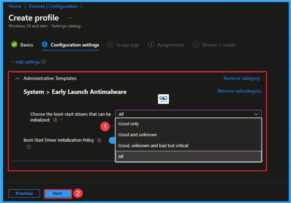 Enable Boot-Start Driver Initialization Policy to Reduce Impact of malware in Systems using Intune - Fig.6