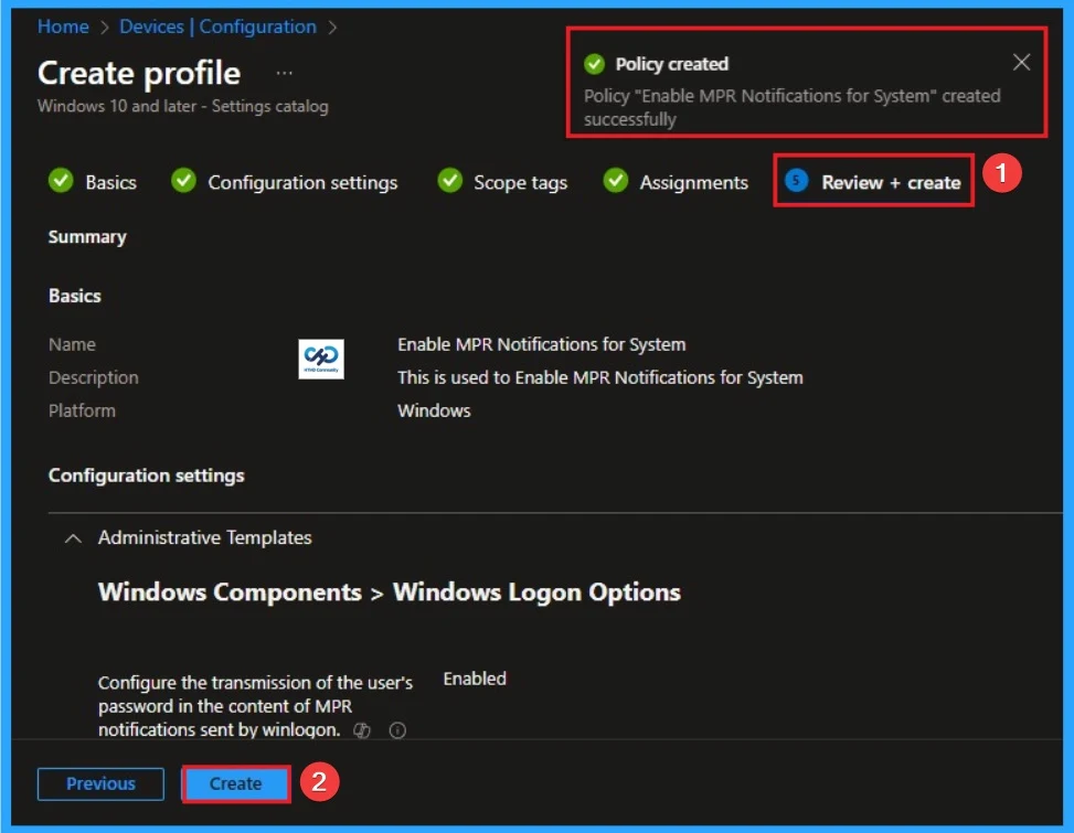 Enable MPR Notifications for System to Easily Sync Passwords using Intune 10 Enable MPR Notifications for System to Easily Sync Passwords using Intune - Fig.9