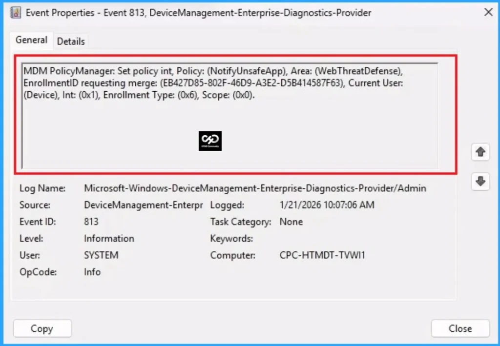 Enable Notify Unsafe App Policy for Enhanced Phishing Protection in Defender Smart Screen using Intune - Fig.11