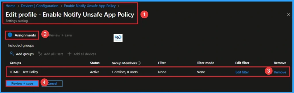 Enable Notify Unsafe App Policy for Enhanced Phishing Protection in Defender Smart Screen using Intune - Fig.12