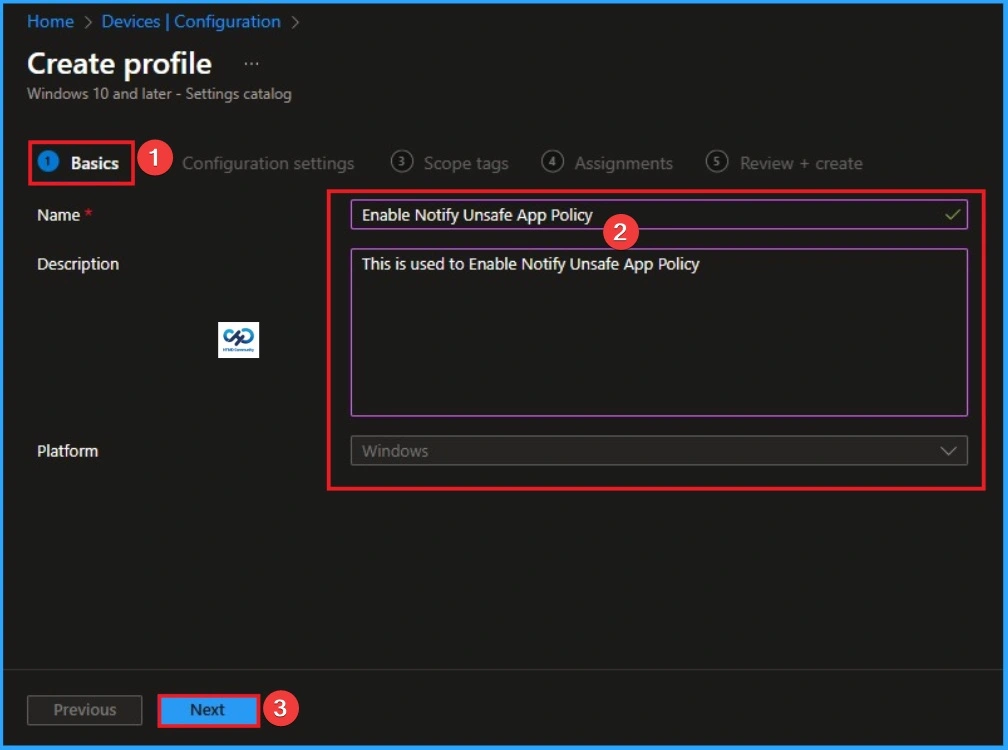 Enable Notify Unsafe App Policy for Enhanced Phishing Protection in Defender Smart Screen using Intune - Fig.3