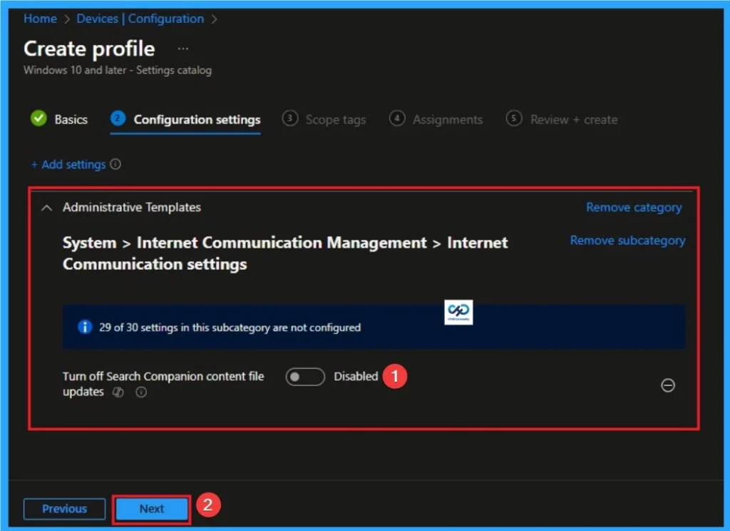 Enable Search Companion Content File Updates to Reclaim Your Network Bandwidth using Intune 6 Enable Search Companion Content File Updates to Reclaim Your Network Bandwidth using Intune - Fig.5