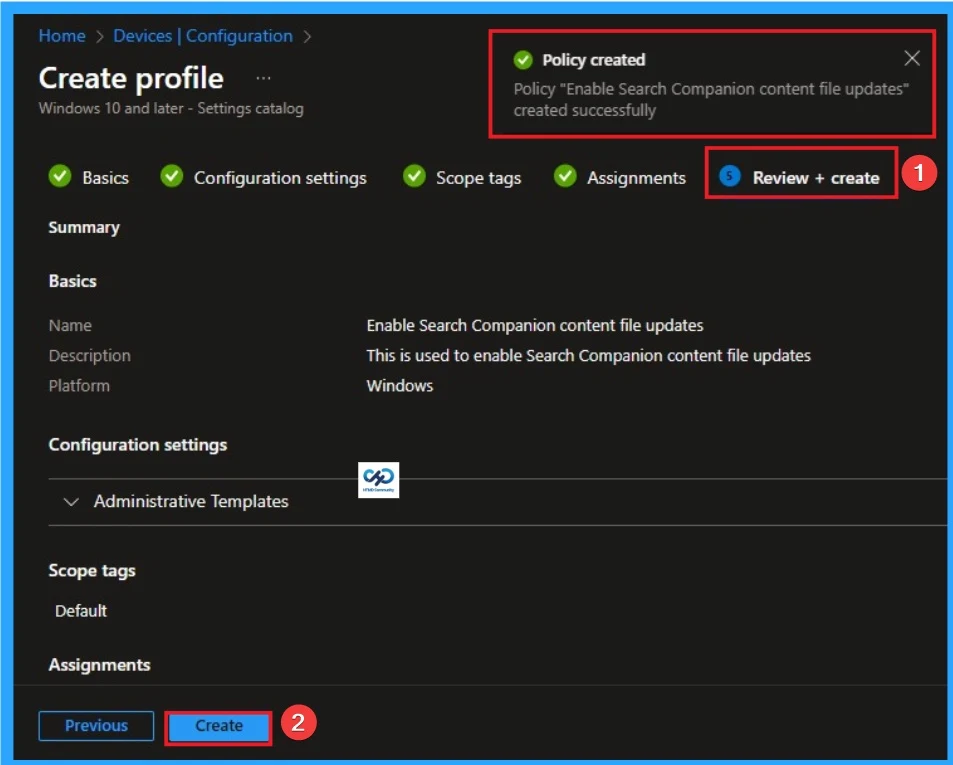 Enable Search Companion Content File Updates to Reclaim Your Network Bandwidth using Intune 10 Enable Search Companion Content File Updates to Reclaim Your Network Bandwidth using Intune - Fig.9