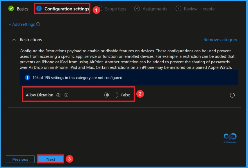 Enhancing Security by Disabling Dictation on iOS Devices using Intune 6 Enhancing Security by Disabling Dictation on iOS Devices using Intune - Fig.5