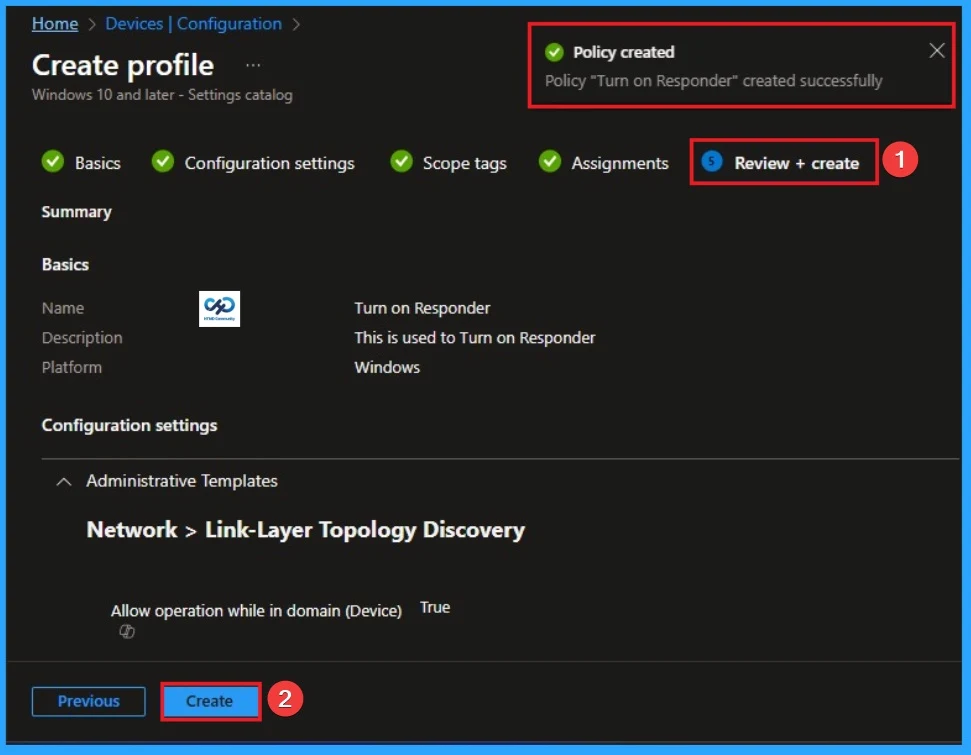 How to Enable LLTD Responder for Network Diagnostics using Intune - Fig.9