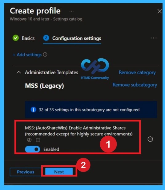 Manage Administrative Shares on Windows Workstations using Intune ADMX_MSS Legacy Policy 6 Manage Administrative Shares on Windows Workstations Using Intune ADMX_MSS Legacy Policy - Fig.5