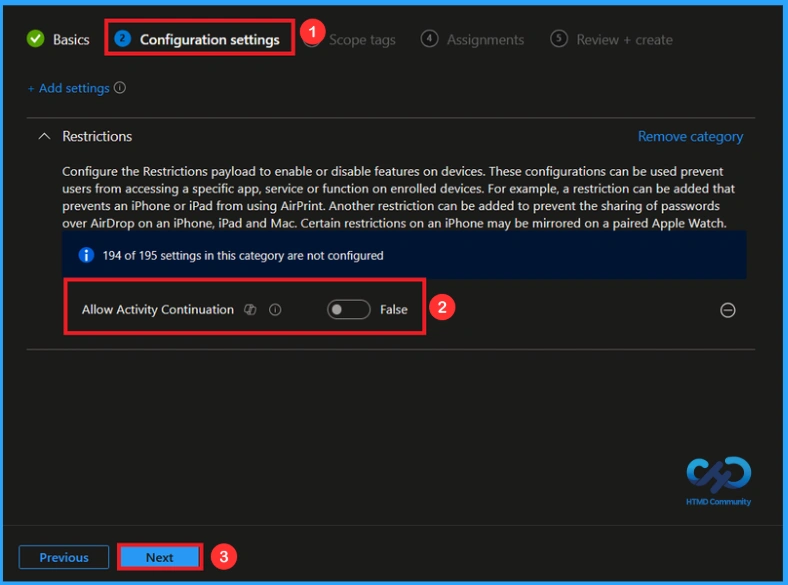Managing Activity Continuation Policy on iOS Devices using Intune - Fig.5