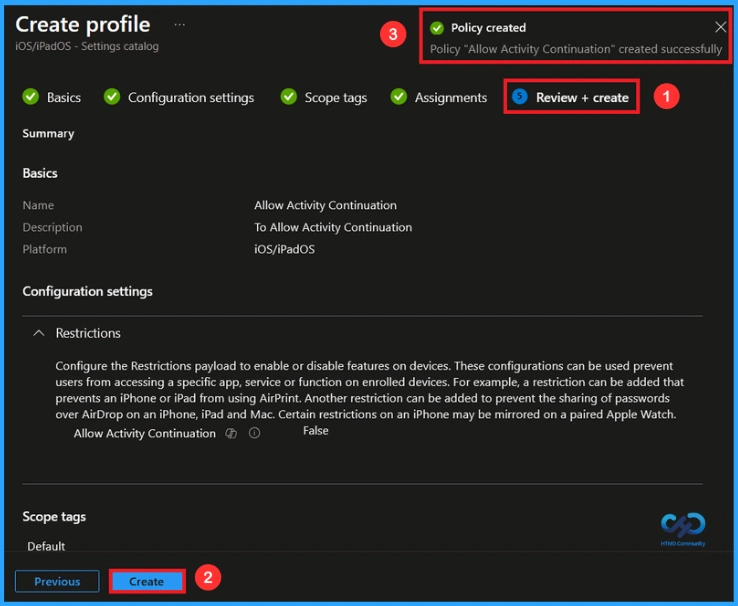 Managing Activity Continuation Policy on iOS Devices using Intune - Fig.8